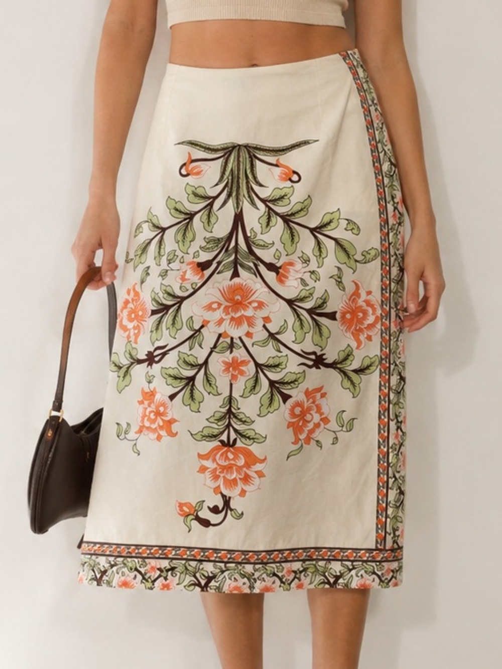 Paul & Joe Vintage Floral Cotton Midi Skirt (Size FR 36/ US S)